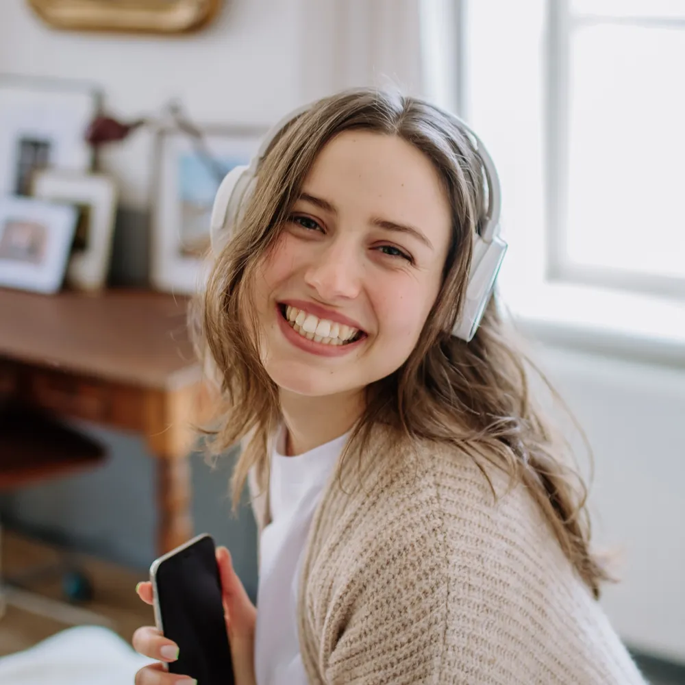 Relaxed patient at home, reflecting a calm approach to dental care